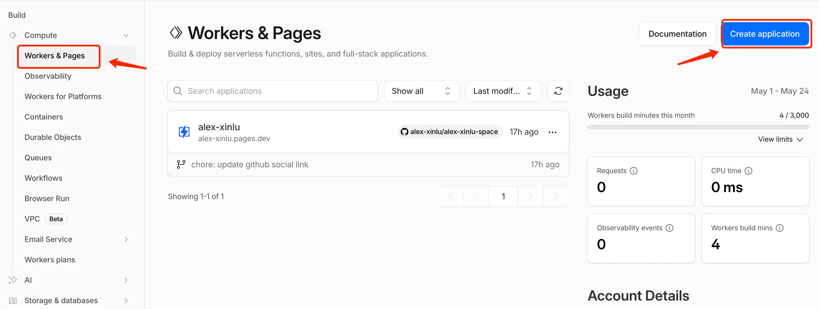 在 Cloudflare 中创建应用